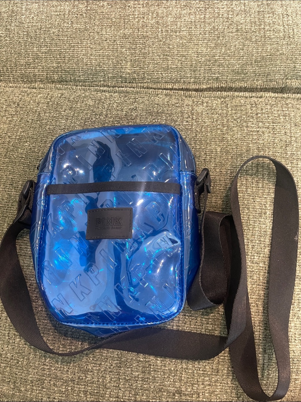 PINK Victoria's Secret Blue Transparent Crossbody Messenger Bag